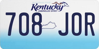 KY license plate 708JOR
