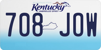 KY license plate 708JOW