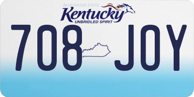 KY license plate 708JOY