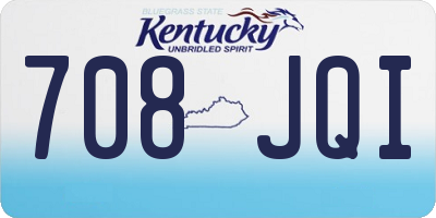KY license plate 708JQI