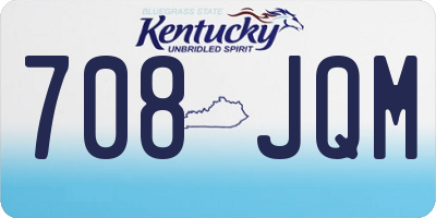 KY license plate 708JQM
