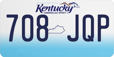 KY license plate 708JQP