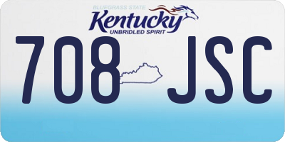 KY license plate 708JSC