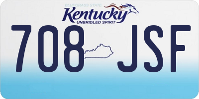 KY license plate 708JSF
