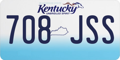 KY license plate 708JSS