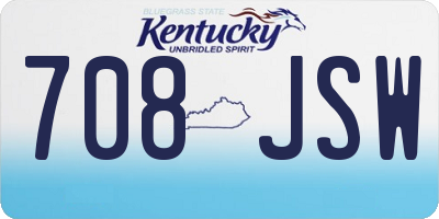 KY license plate 708JSW