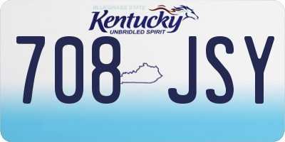 KY license plate 708JSY