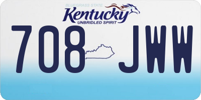 KY license plate 708JWW