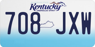 KY license plate 708JXW