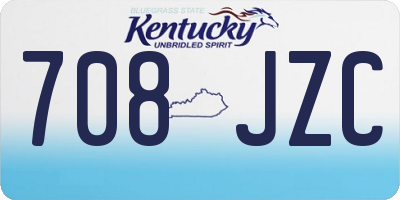 KY license plate 708JZC