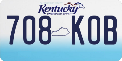 KY license plate 708KOB