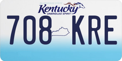 KY license plate 708KRE