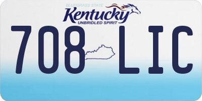 KY license plate 708LIC