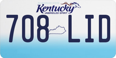 KY license plate 708LID