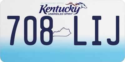 KY license plate 708LIJ