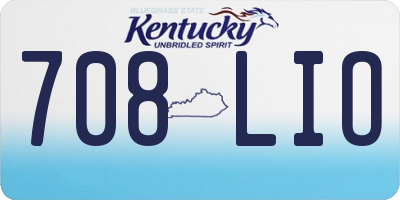 KY license plate 708LIO