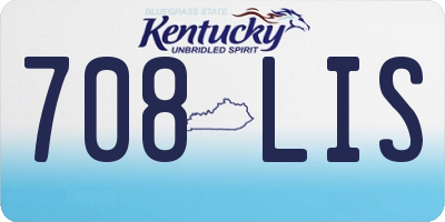 KY license plate 708LIS