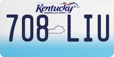KY license plate 708LIU