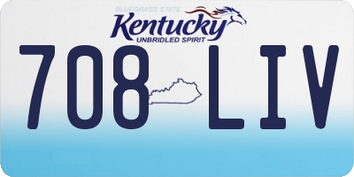 KY license plate 708LIV