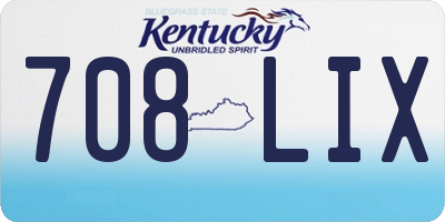 KY license plate 708LIX