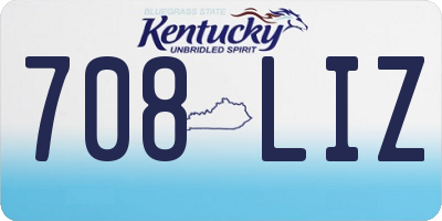 KY license plate 708LIZ