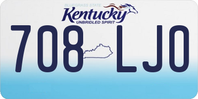KY license plate 708LJO