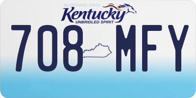 KY license plate 708MFY