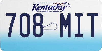 KY license plate 708MIT