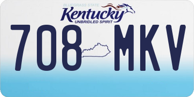 KY license plate 708MKV