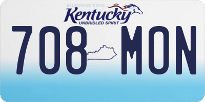 KY license plate 708MON