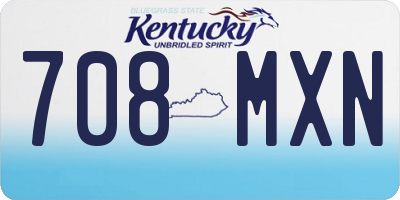 KY license plate 708MXN