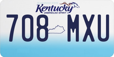 KY license plate 708MXU