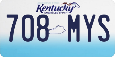 KY license plate 708MYS