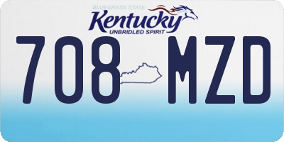 KY license plate 708MZD