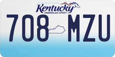 KY license plate 708MZU