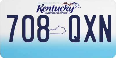 KY license plate 708QXN