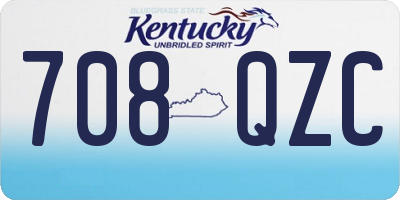 KY license plate 708QZC