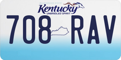 KY license plate 708RAV