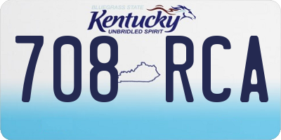 KY license plate 708RCA