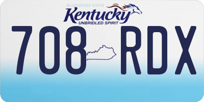 KY license plate 708RDX