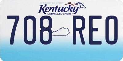 KY license plate 708REO