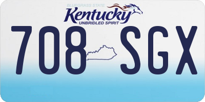 KY license plate 708SGX