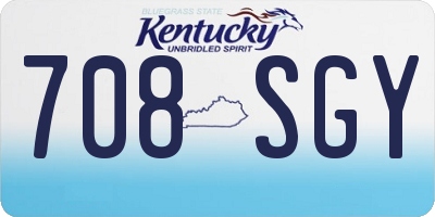 KY license plate 708SGY
