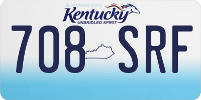 KY license plate 708SRF