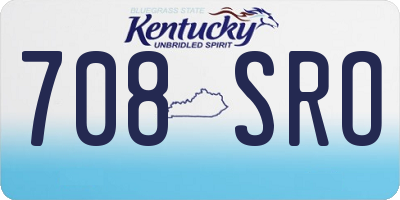 KY license plate 708SRO