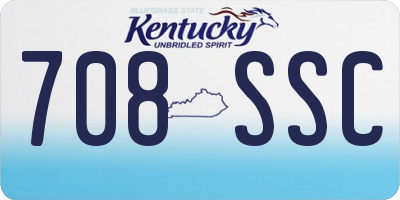 KY license plate 708SSC