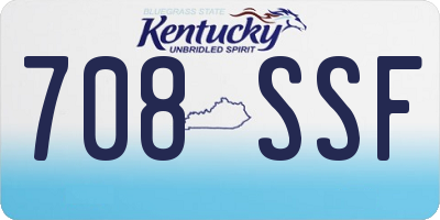 KY license plate 708SSF