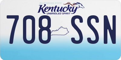KY license plate 708SSN