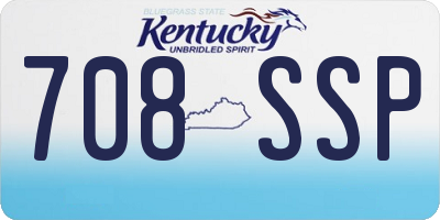 KY license plate 708SSP