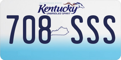 KY license plate 708SSS